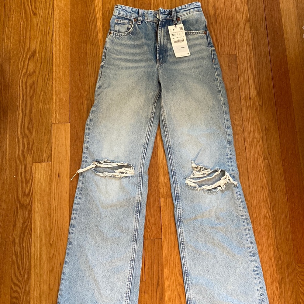 Zara High Rise Wide Leg Jean